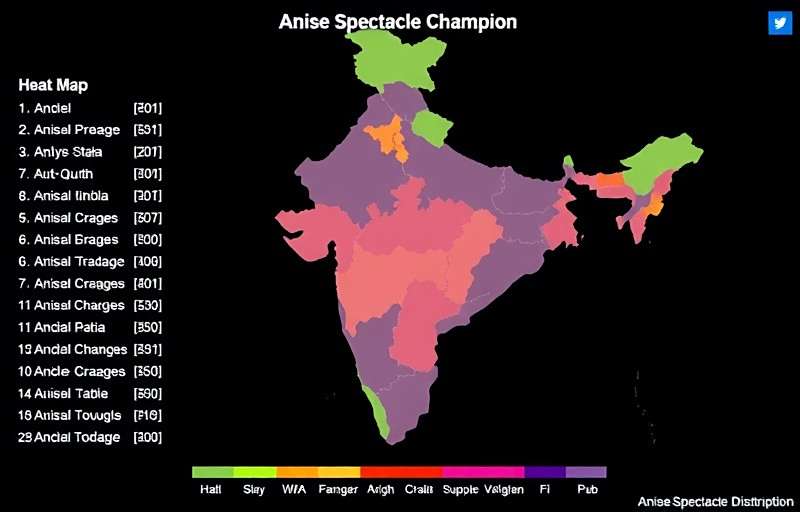 Anise Spectacle Champion player distribution heat map across Indian states