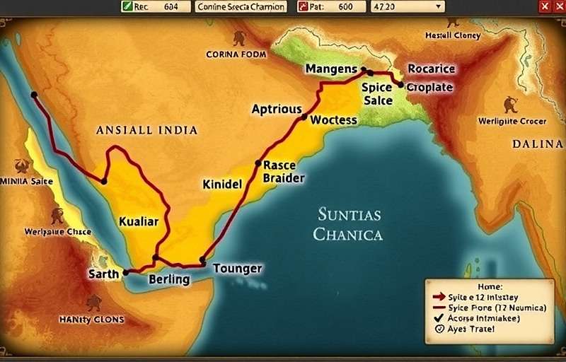 Anise Spectacle Champion regional map showing different spice trading routes across India